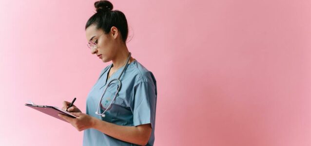 nurse taking notes