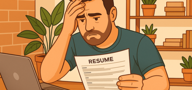 Drowning in Resumes? Here's Why Qualified Candidates Matter Review Stress_remix_01k0yjbrq3fph9ce5r1n6rh17w | Ongig Blog recruiter reviewing resumes