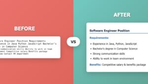 before and after job description formatting taleo ongig
