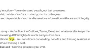cringeworthy job postings ninja