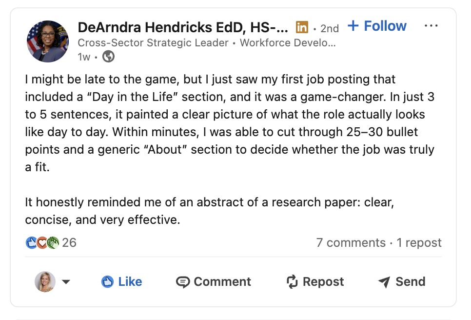 d-hendricks-a-day-in-the-life-job-postings | Ongig Blog d-hendricks-a-day-in-the-life-job-postings
