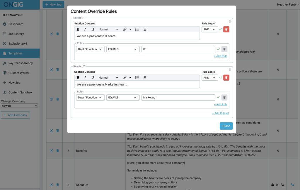 job postings templates content override rules | Ongig Blog job posting templates content override rules