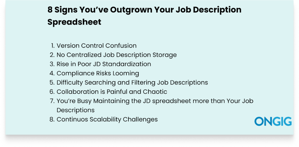 image | Ongig Blog 8 Signs You’ve Outgrown Your Job Description Spreadsheet