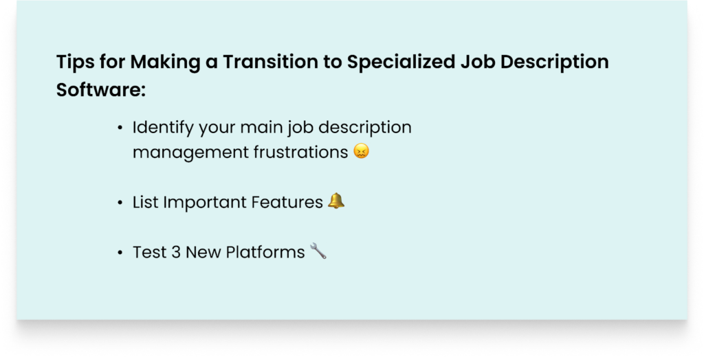 image | Ongig Blog 3 Tips for Making a Transition to Specialized Job Description Software