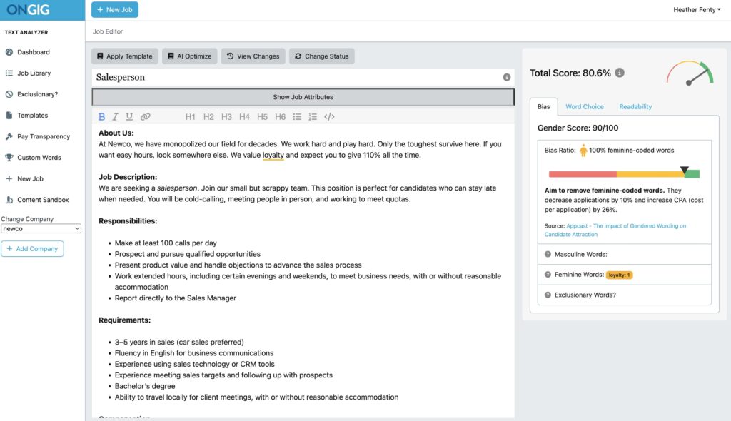 Screenshot | Ongig Blog ongig rewritten ofccp compliant job posting