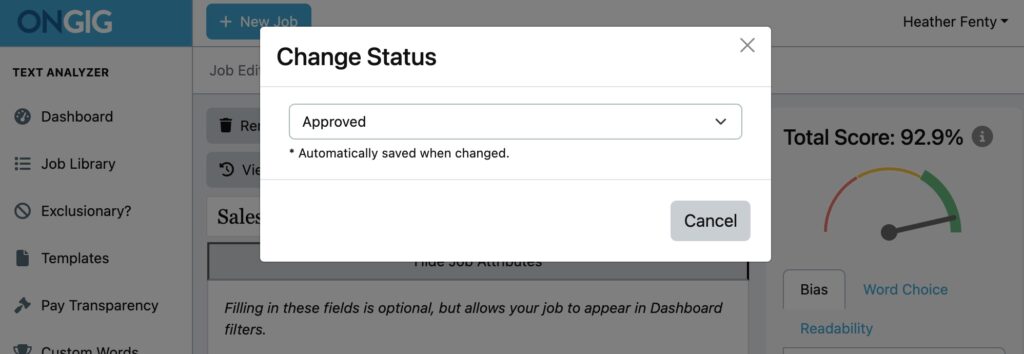 job posting workflow approved