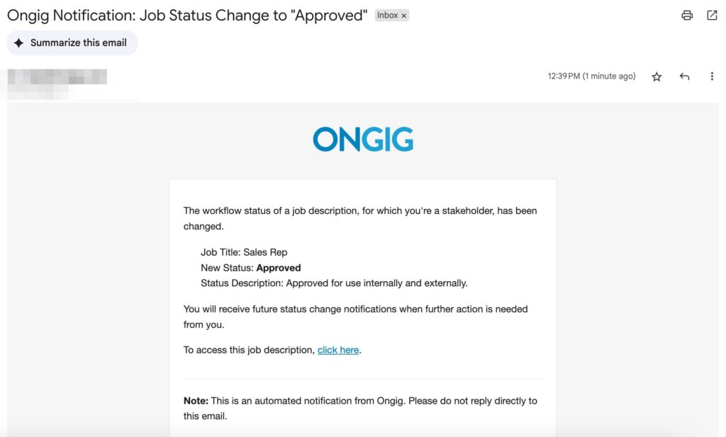 job posting workflow approved auto email
