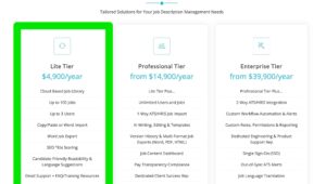 affordable job description management software lite tier