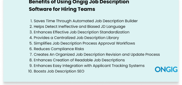 Benefits of Using Ongig Job Description Software for Hiring Teams