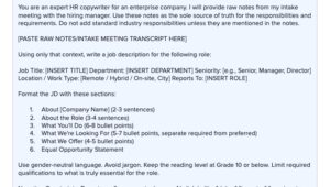How to Prompt AI Tools for Job Descriptions