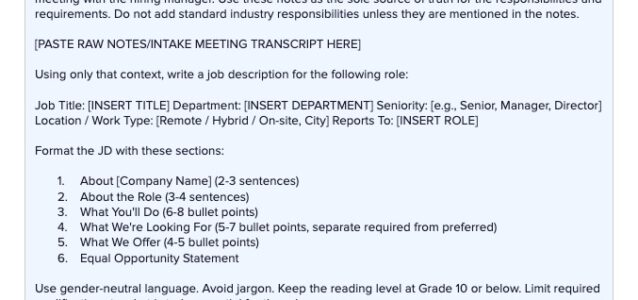 How to Prompt AI Tools for Job Descriptions