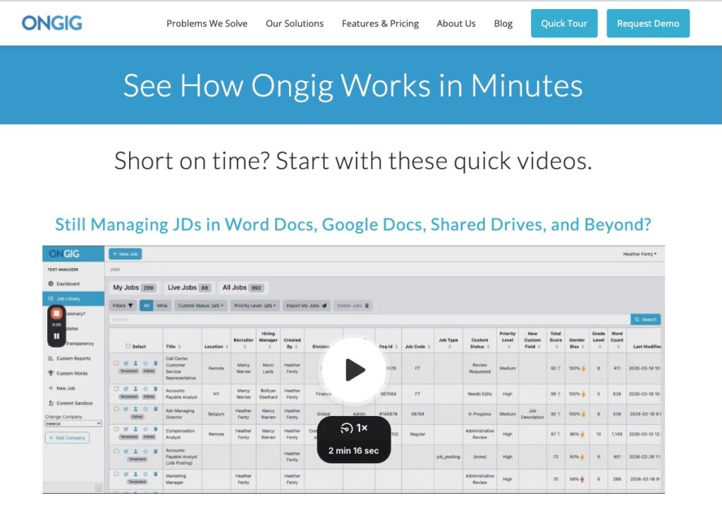see how ongig works in minutes