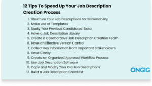 speed up jd creation ongig