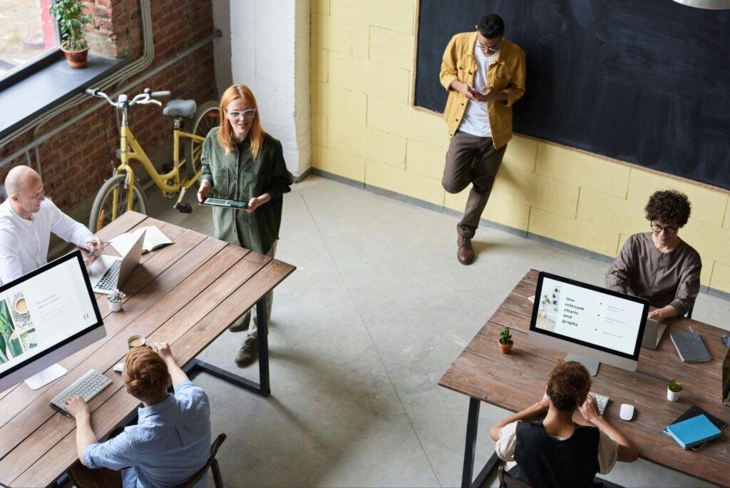 people in an office space